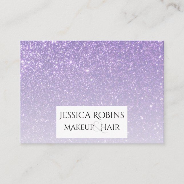Cartão De Visita Gradiente da lavanda com Largura Roxa (Frente)