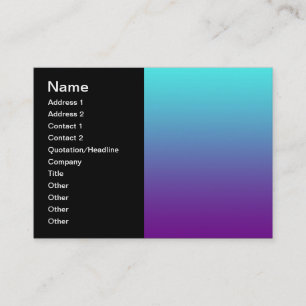 Cartão De Visita Gradiente de Fundo Simples Turquesa Azul Roxo