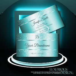 Cartão De Visita Gradiente de Lábio Luminoso Elegante e Iniciais Mo