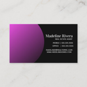Cartão De Visita Gradiente Minimalista Roxo Agente Imobiliário
