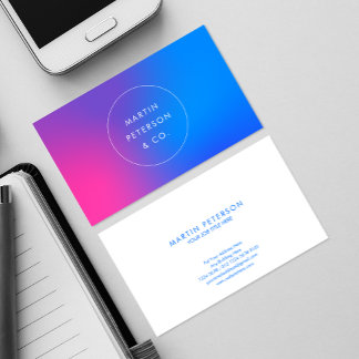 Cartão De Visita Gradiente Moderno Cor-de-Rosa | Futurística de Sim