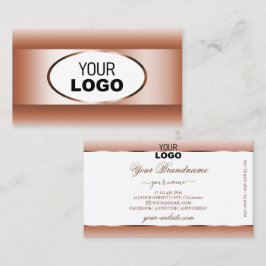 Cartão De Visita Gradiente Shimmerent Branco Coral com Logotipo de 