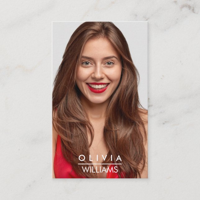 Cartão De Visita Gradiente Transparente de Foto do Dançador de Mode (Frente)