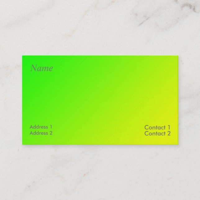 cartão de visita gradiente verde amarelo (Frente)