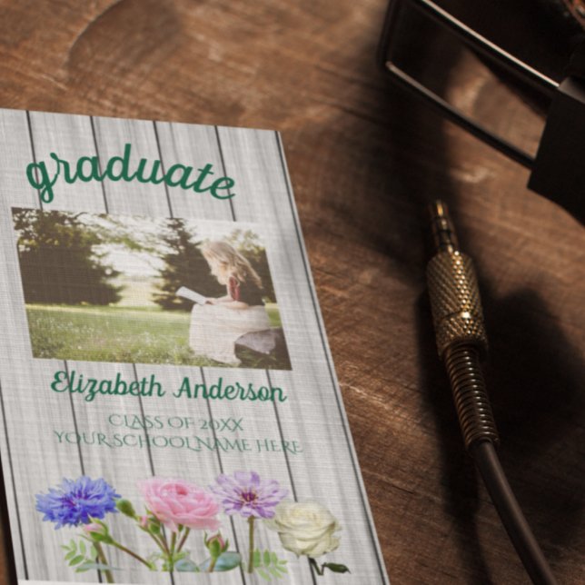 Cartão De Visita Graduation Garden Party Name Card (Criador carregado)