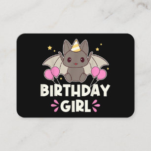 Cartão De Visita Gráfico de Bat Rapariga de Aniversário Bonita