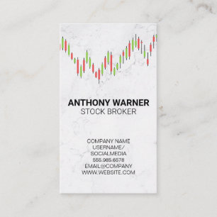 Cartão De Visita Gráfico de Candlestick Marble