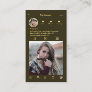 Cartão De Visita Gráfico de Fotografias Instagram Fotografia com Gr