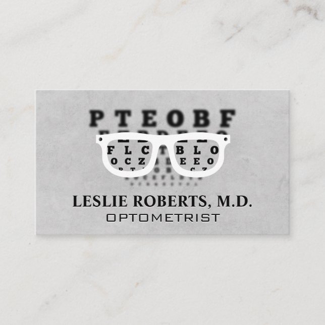 Cartão De Visita Gráfico de Olhos de Prescrição | Optometria (Frente)