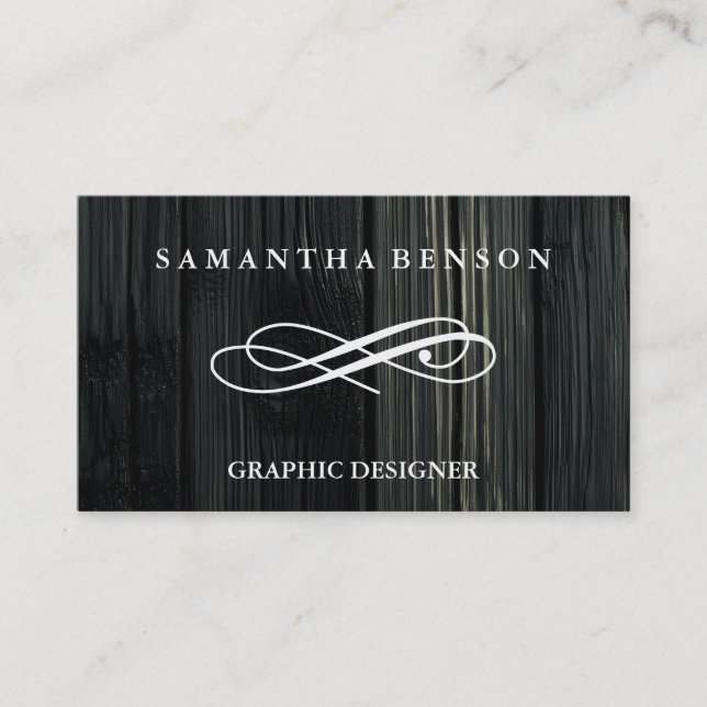 Cartão De Visita Gráfico de Textura de Madeira em País Russo (Frente)