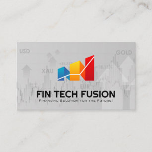 Cartão De Visita Gráfico Financeiro Tecnologia de IA Análise de