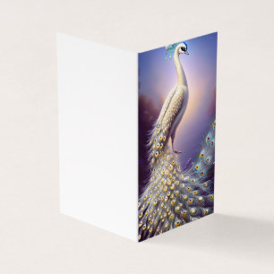 Cartão De Visita Gráfico Pavão Branco