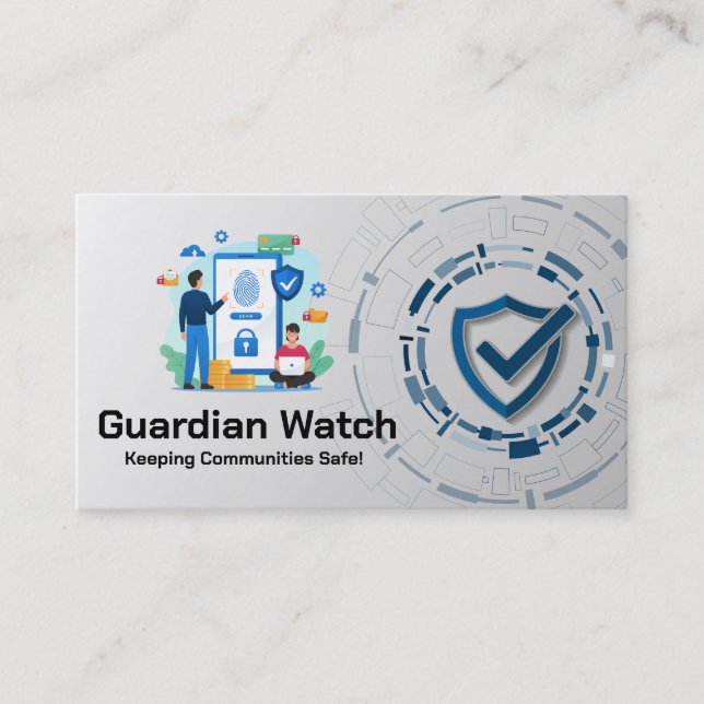 Cartão De Visita Gráficos de Digitalização de Impressão Digital de  (Frente)