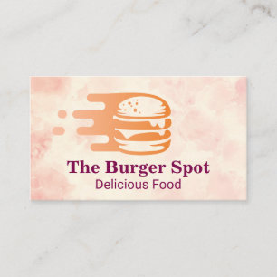 Cartão De Visita Gráficos de Hambúrguer Voando Restaurante