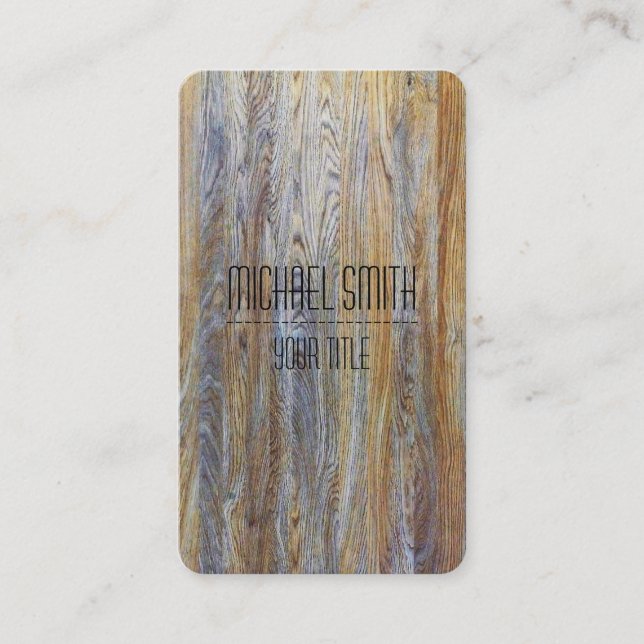 Cartão De Visita Grain de Madeira Moderna Profissional nº 4 (Frente)