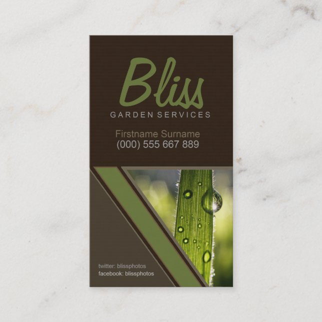 Cartão De Visita Grama de mastigação matinal com modelo de foto de  (Frente)