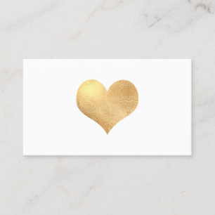 Cartão De Visita Grande Coração de PixDezines em Faux Dourado/fundo