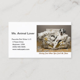 Cartão De Visita Grande decréscimo de dane em branco de sofá mastig