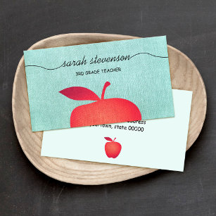 Cartão De Visita Grande Educação de Professores da Escola de Apple 