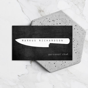 Cartão De Visita Grande Faca de Chef Logotipo 3 para Chef Pessoal, 