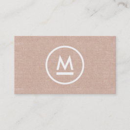 Cartão De Visita Grande Monograma Moderno Inicial em Beige Linen