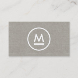 Cartão De Visita Grande Monograma Moderno Inicial em Taupe Linen