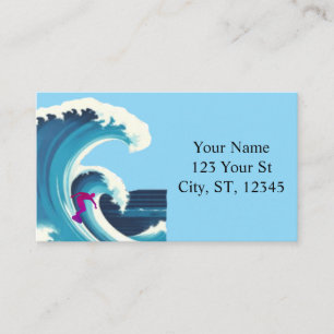 Cartão De Visita Grande Surfista de Onda Thunder_Cove