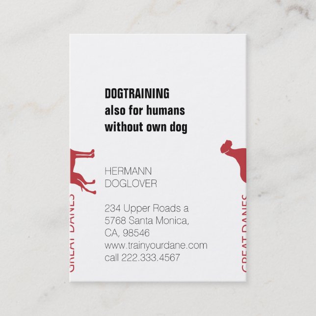 Cartão De Visita Grandes dinamarqueses divididos (Frente)