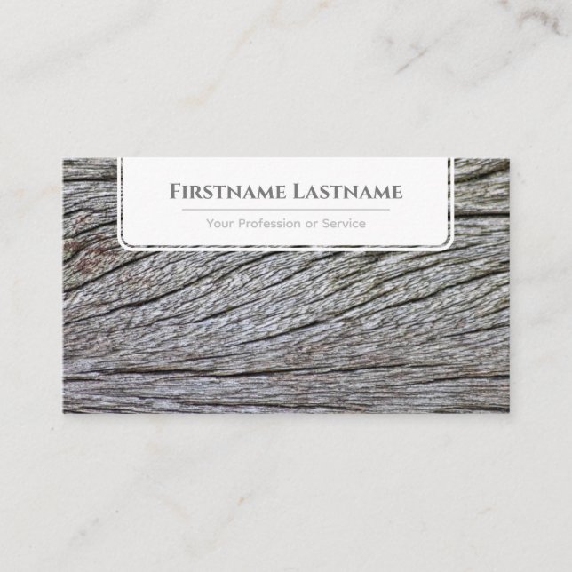 Cartão De Visita Granel de madeira branca, de estilo Elegante e min (Frente)