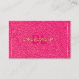 Cartão De Visita Grãos de Couro Rosa Parecem Dourados Carvões Preto