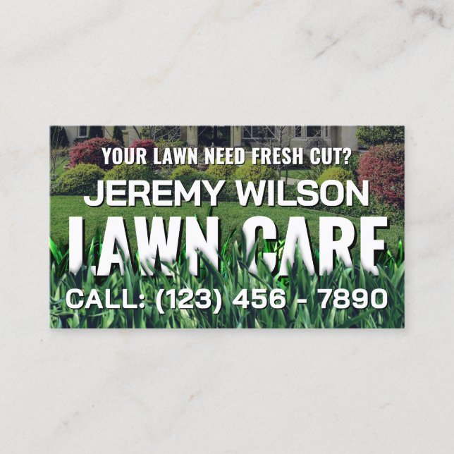 Cartão De Visita Grass cutting inspired lawn care (Frente)