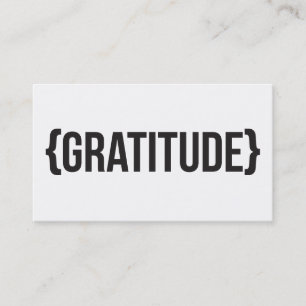 Cartão De Visita Gratitude - suportada - preto e branco