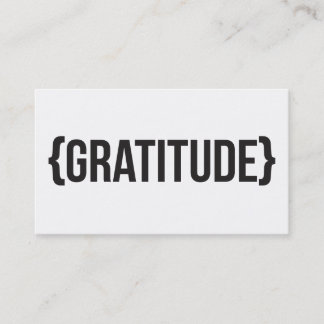 Cartão De Visita Gratitude - suportada - preto e branco