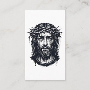Cartão De Visita Gravura Antiga Coroa de Espinhos Retrato Sagrado
