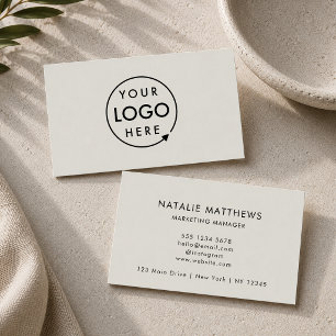 Cartão De Visita Grayscale Logo Minimalist Professional Modern