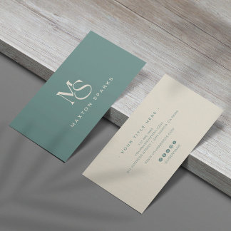 Cartão De Visita Green Modern Elegant Minimalist Business Card