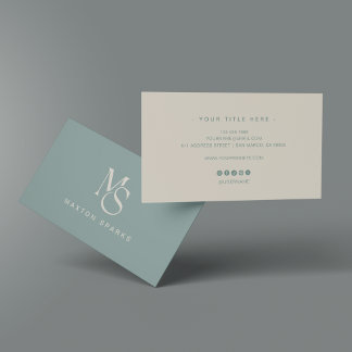 Cartão De Visita Green Modern Elegant Minimalist Business Card