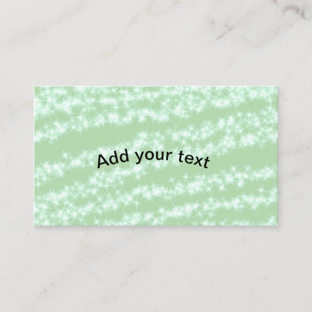 Cartão De Visita Green pastel glitter sparkle name text boho retro  (Frente)