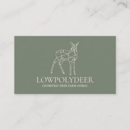 Cartão De Visita Green Sage Animal Lowpoli Deer