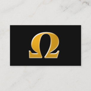 Cartão De Visita Grego dourado Omega - símbolo da resistência