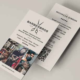Cartão De Visita Grelha de Barber Barbershop de Stylist com Cabelo