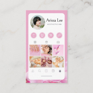 Cartão De Visita Grelha de Fotografias do Perfil de Mídia Social do