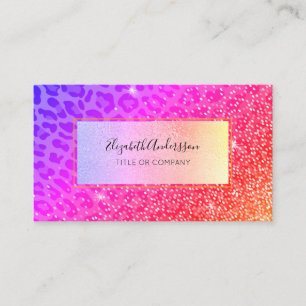 Cartão De Visita Grelha de ouro roxo rosa-do-leopardo
