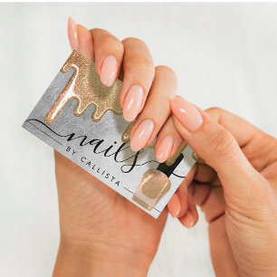 Cartão De Visita Grelha Dourada de Prata Espessa Glitter Coloca Unh