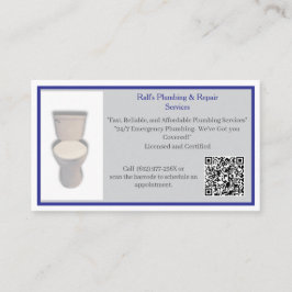 Cartão De Visita Grey Plumber Plumbing Services Toilet 