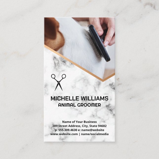Cartão De Visita Groombing Dog fur (Frente)