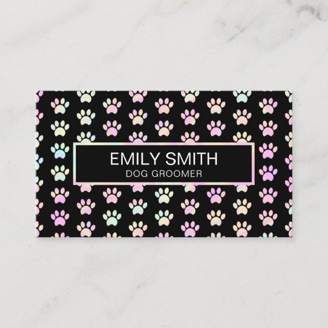 Cartão De Visita Groomer de Pet de Impressão Holográfica (Frente)