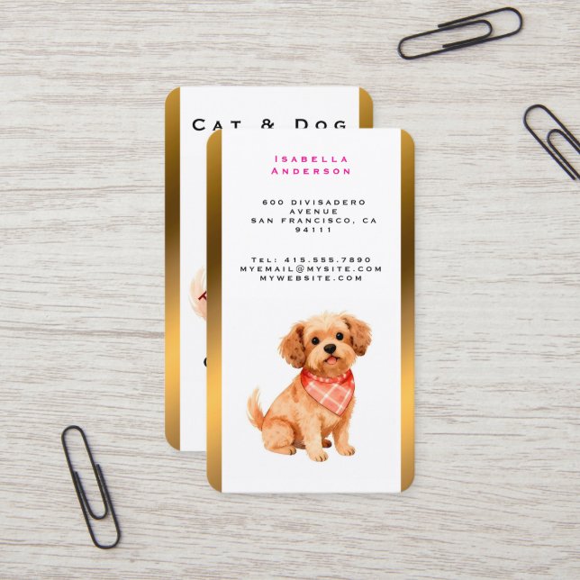 Cartão De Visita Grooming Pet Personalized Luxury Modern Collection (Frente/Verso In Situ)