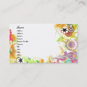Cartão De Visita Groovy Floral