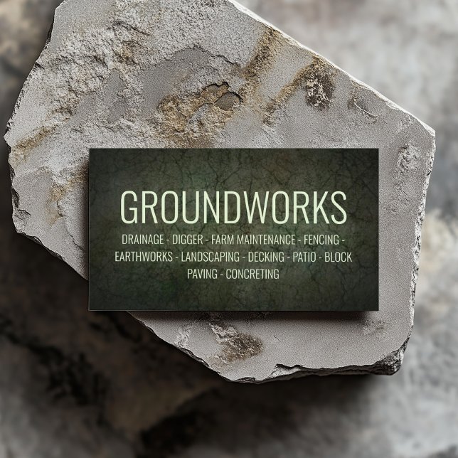 Cartão De Visita Groundworks Landscapt Architect Dark Green (Perfect for business)